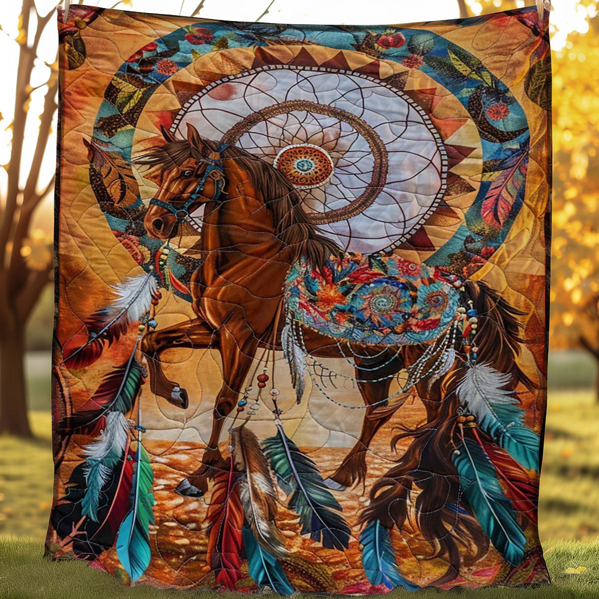 Horse Native American WJ0207005CL Quilt