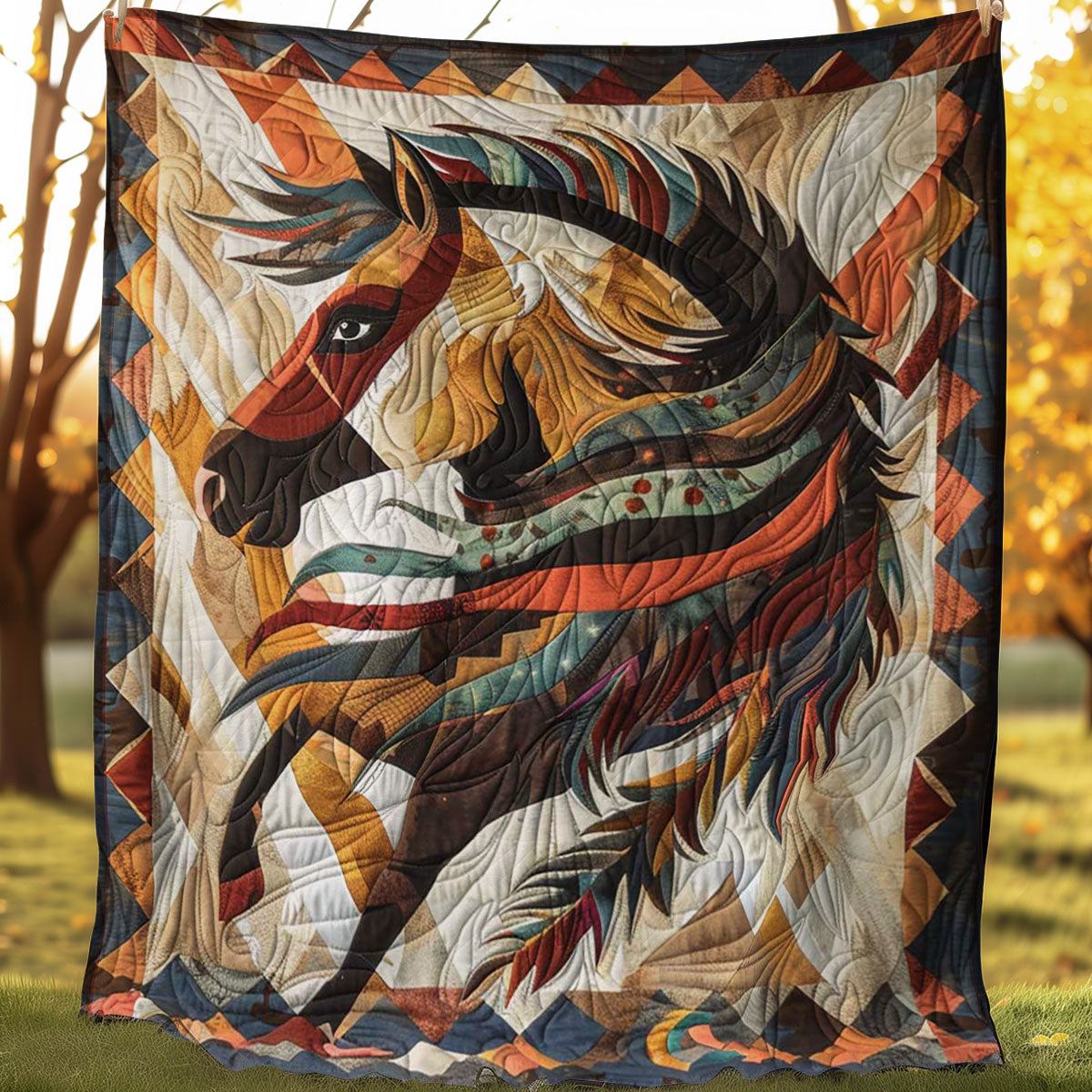 Horse Native American WJ0307005CL Quilt