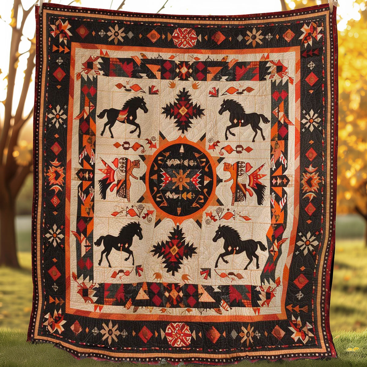 Horse Native American WJ1207011CL Quilt