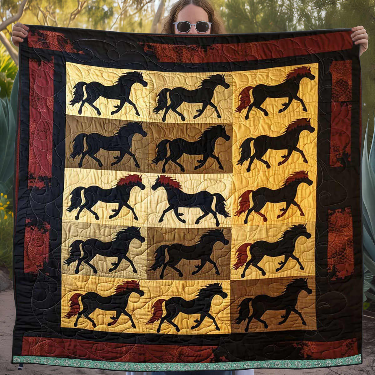 Horse Native American WJ1409013CL Quilt