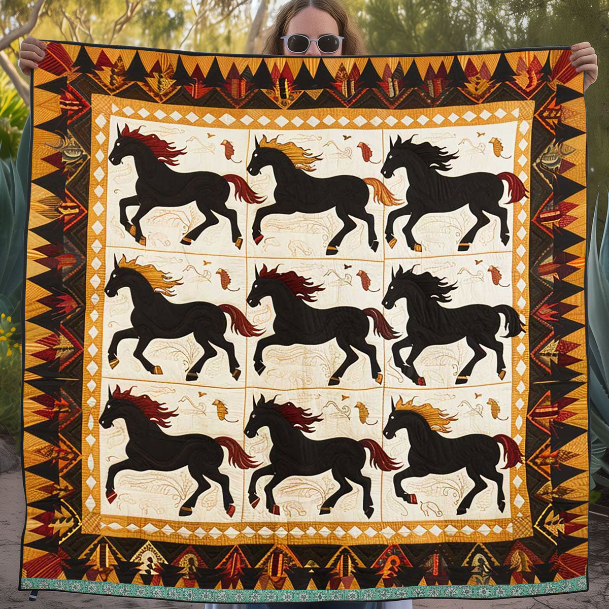 Horse Native American WJ1409014CL Quilt