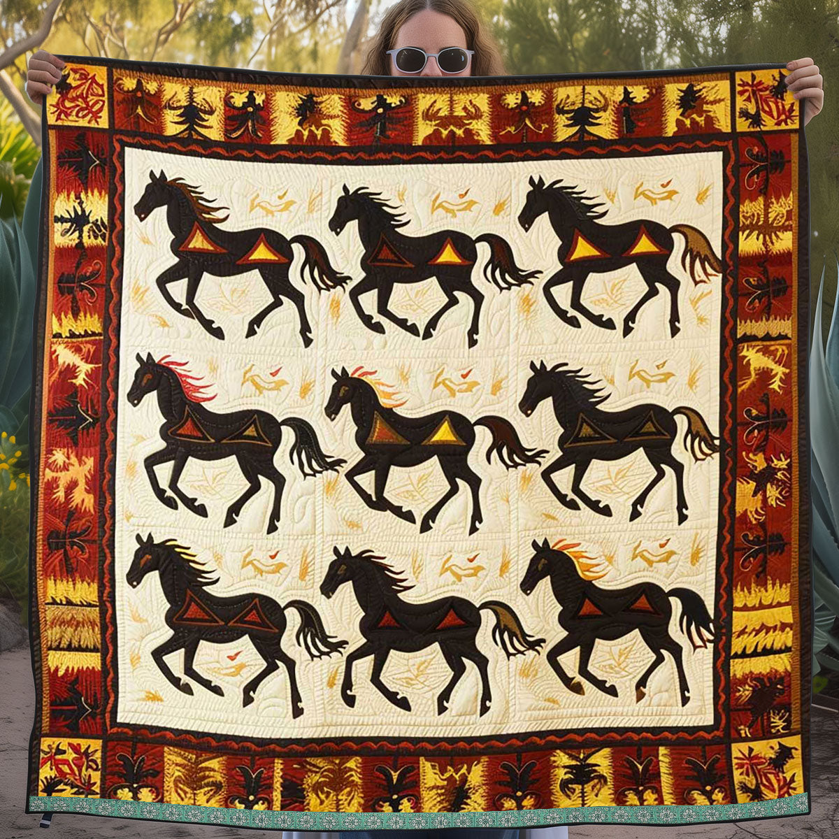 Horse Native American WJ1409015CL Quilt