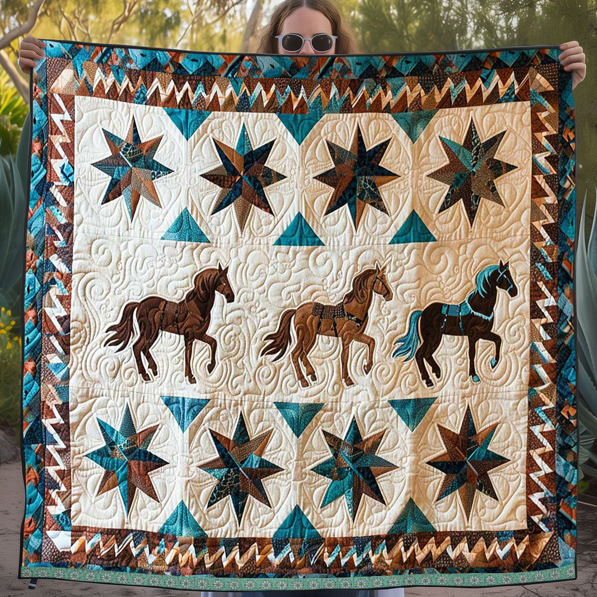 Horse Native American WJ1609012CL Quilt