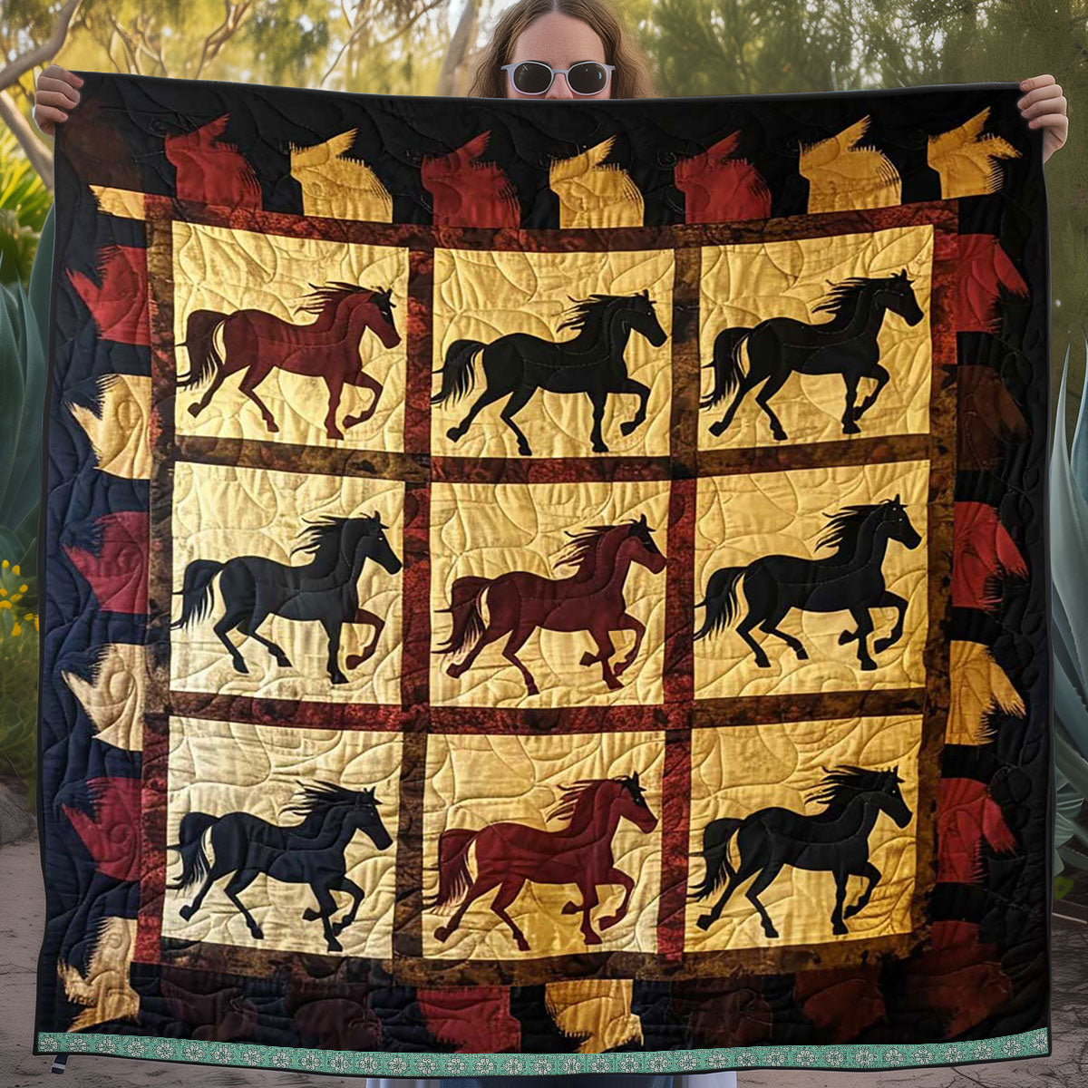 Horse Native American WJ1709013CL Quilt