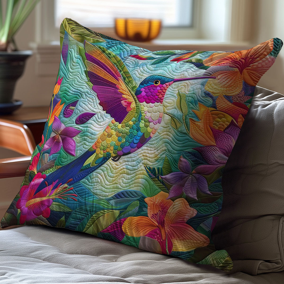 Hummingbird WJ2308034CL Quilt Pillow Case