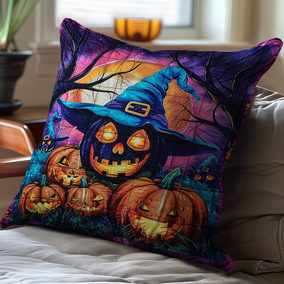 Jack-O'-Lantern WJ0609040CL Quilt Pillow Case