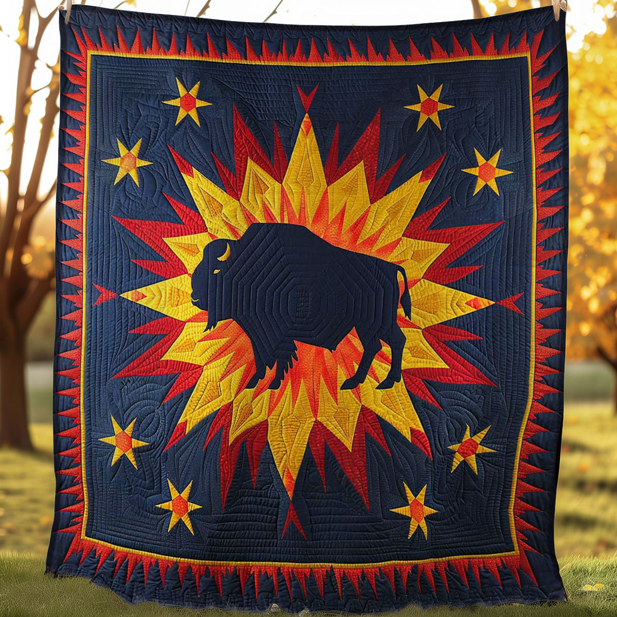 Native American Bison WJ2606013CL Quilt