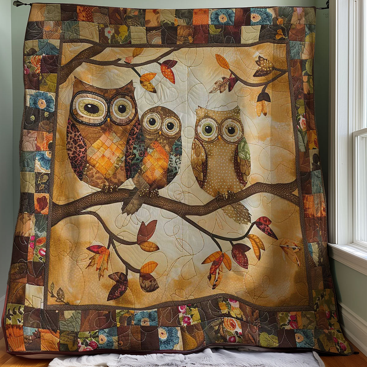 Owl Family WJ0108011CL Quilt