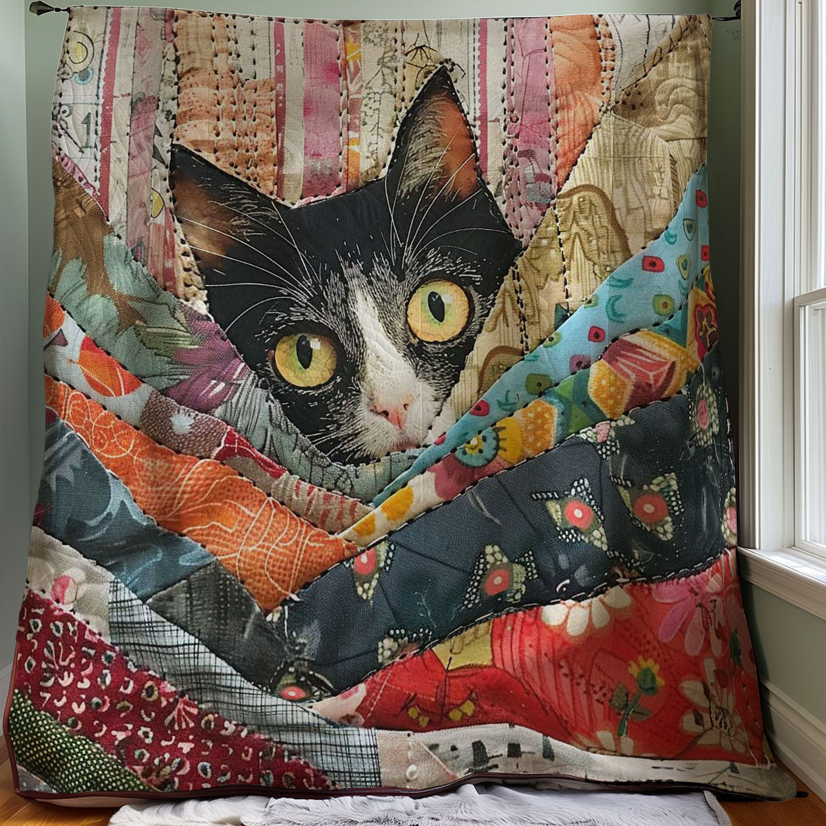 Peeking Cat WJ0108018CL Quilt