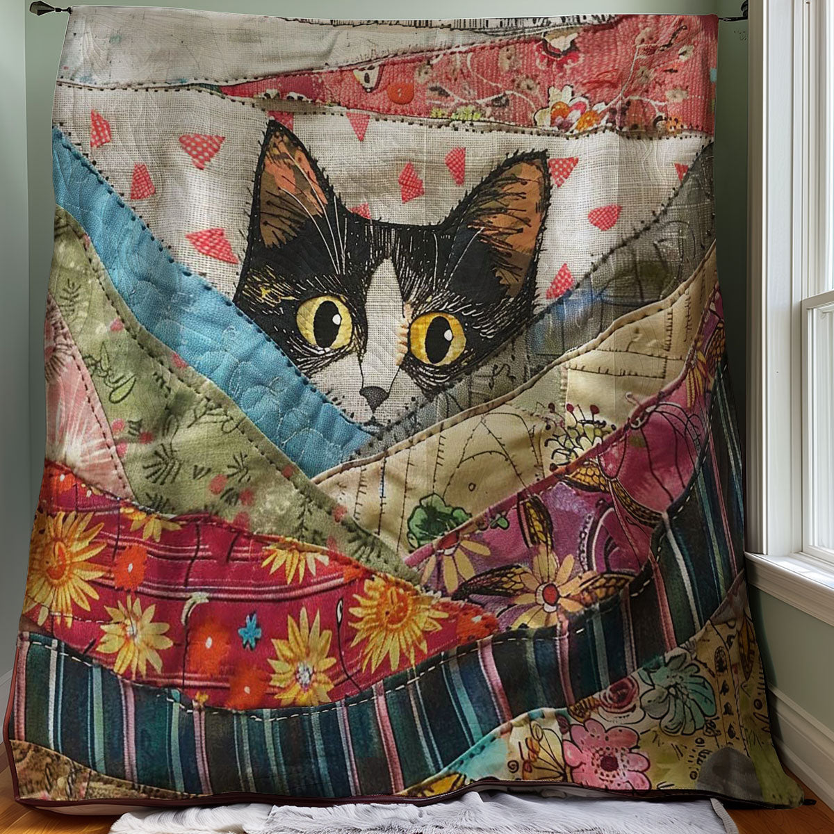 Peeking Cat WJ0108019CL Quilt