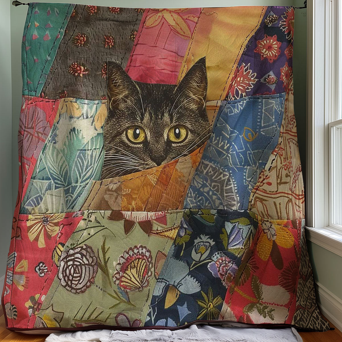 Peeking Cat WJ0108021CL Quilt