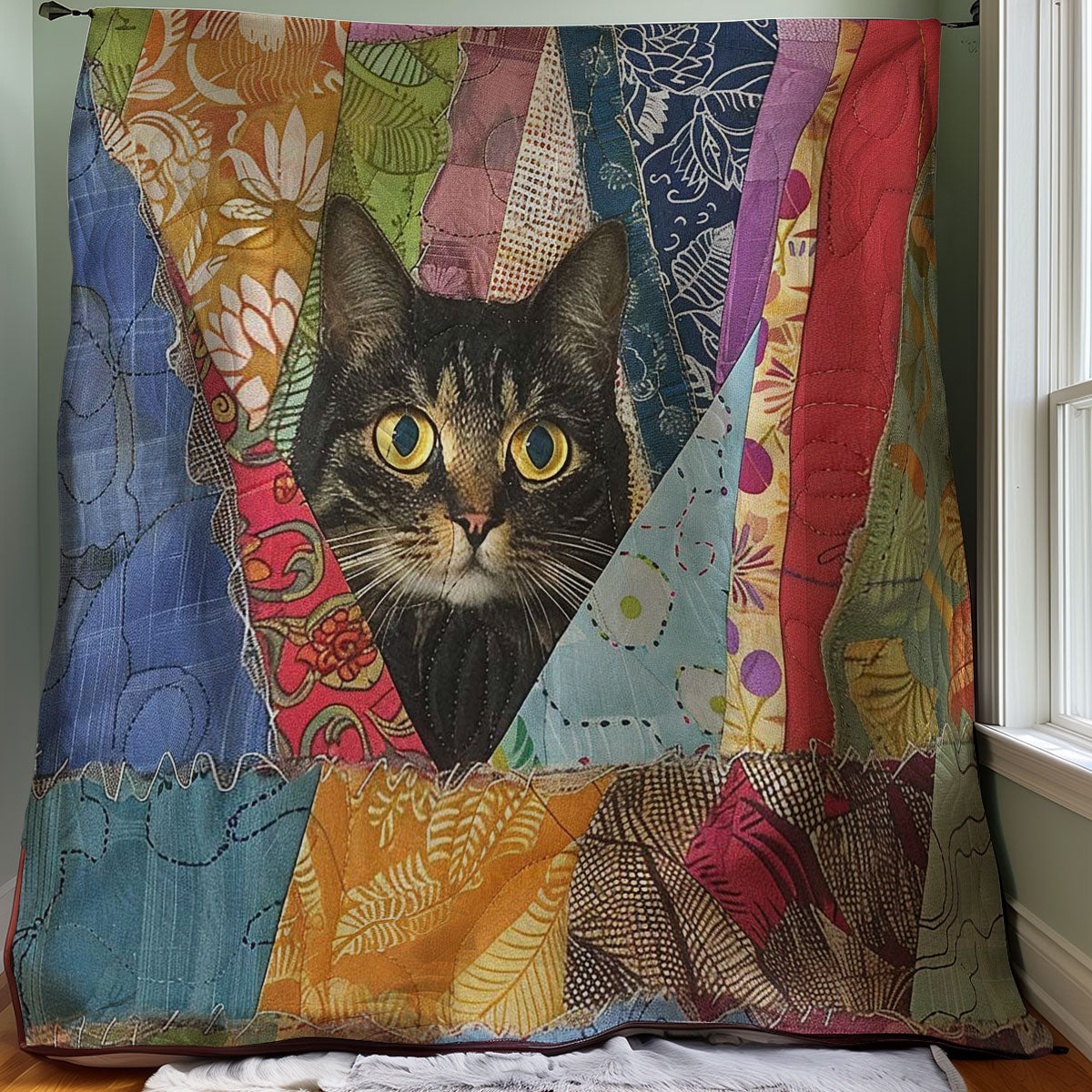 Peeking Cat WJ0108022CL Quilt