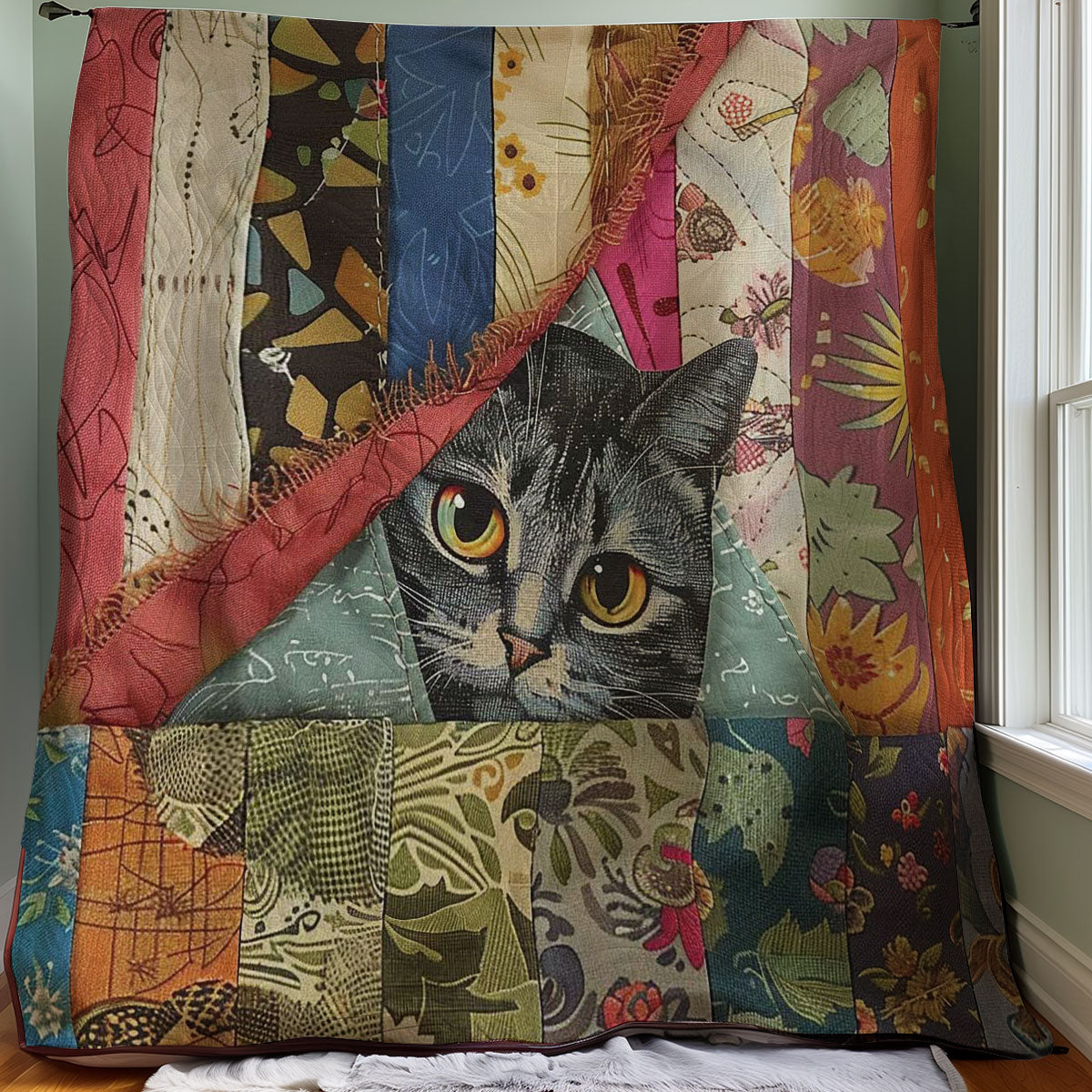 Peeking Cat WJ0108023CL Quilt