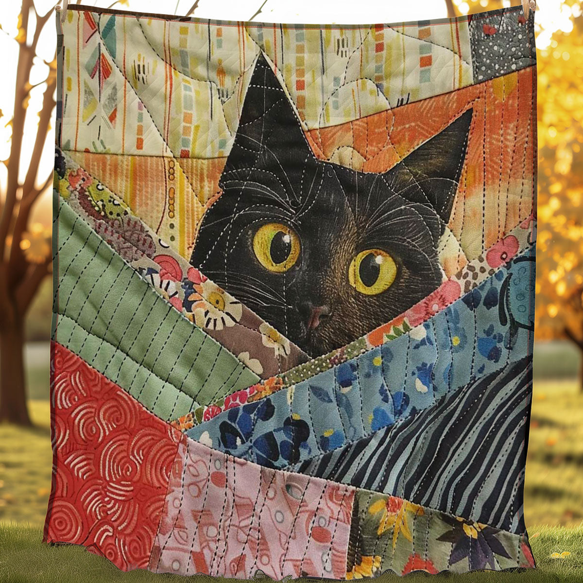 Peeking Cat WJ1907031CL Quilt