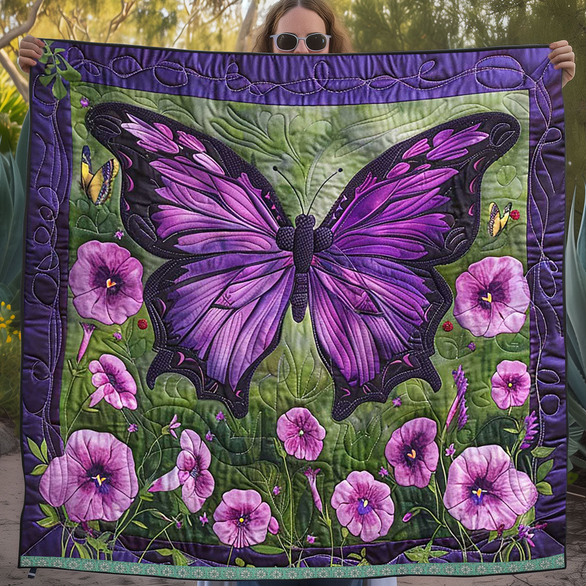 Purple Butterfly WJ1709022CL Quilt
