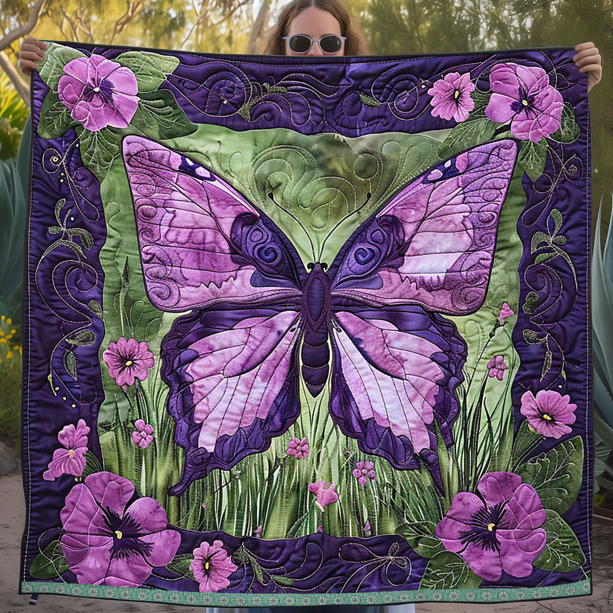 Purple Butterfly WJ1709023CL Quilt