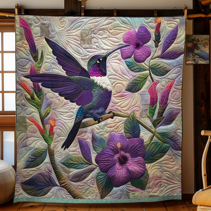 Purple Hummingbird WJ1308014CL Quilt