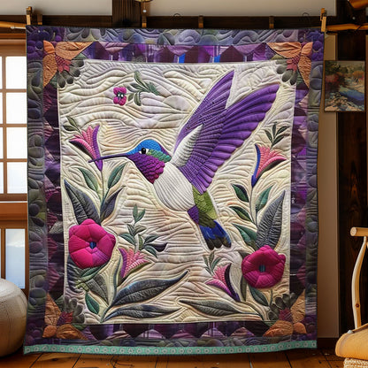 Purple Hummingbird WJ2607026CL Quilt