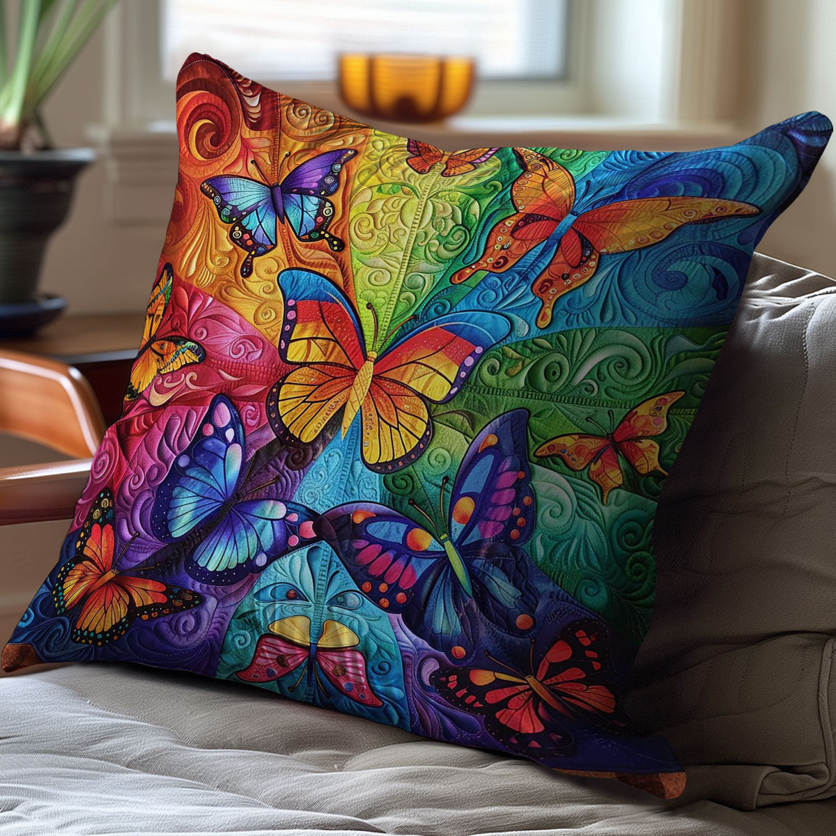 Rainbow Butterflies WJ2308036CL Quilt Pillow Case