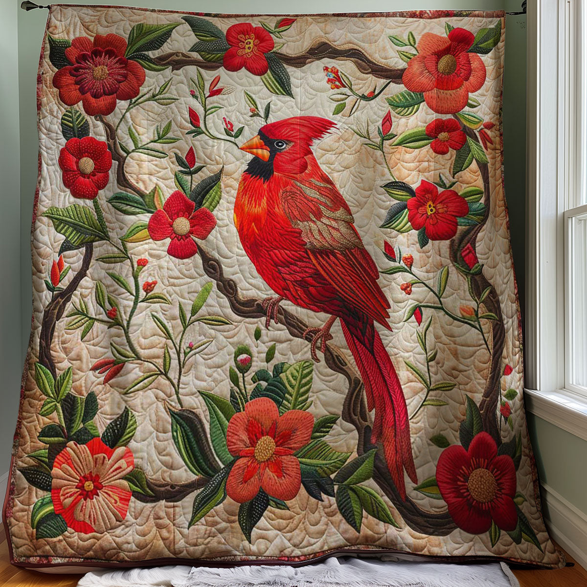 Red Cardinal WJ0108025CL Quilt