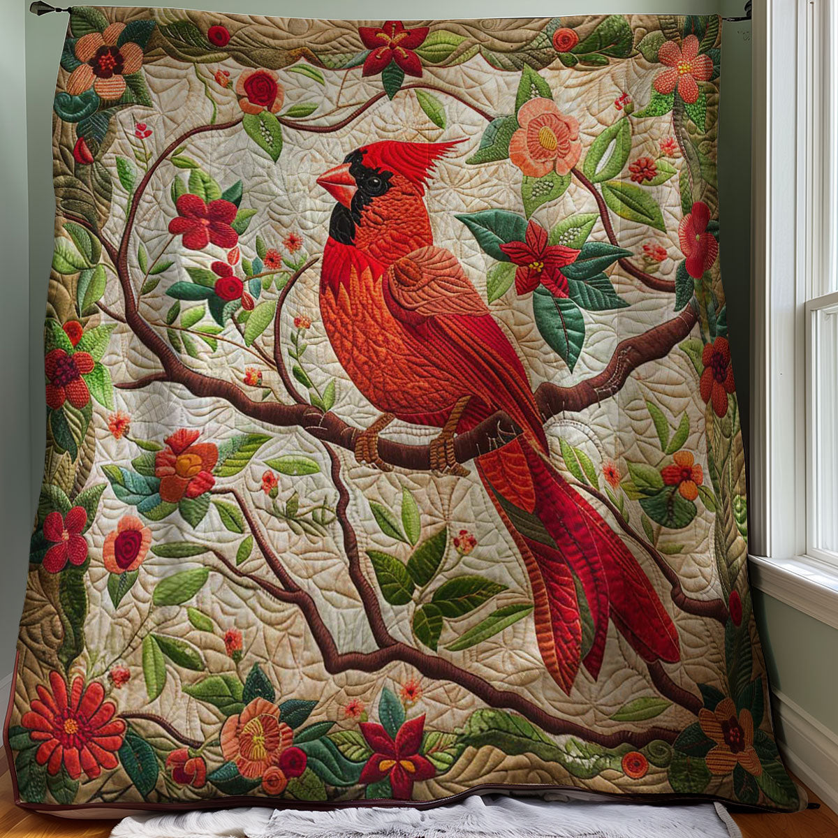 Red Cardinal WJ0208027CL Quilt