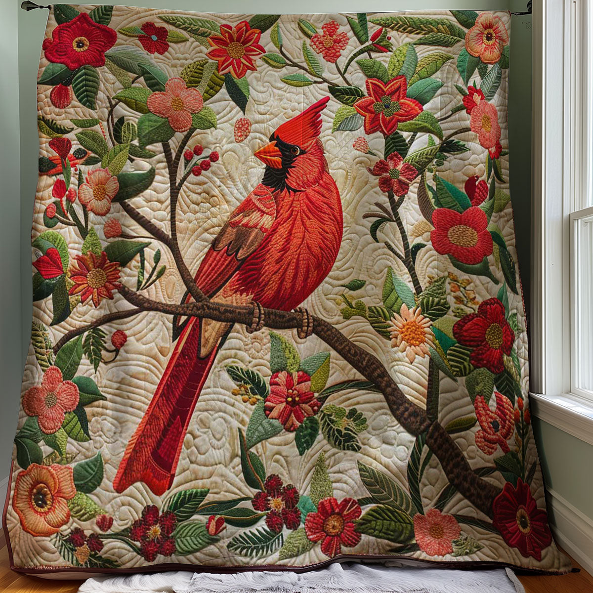 Red Cardinal WJ0208028CL Quilt