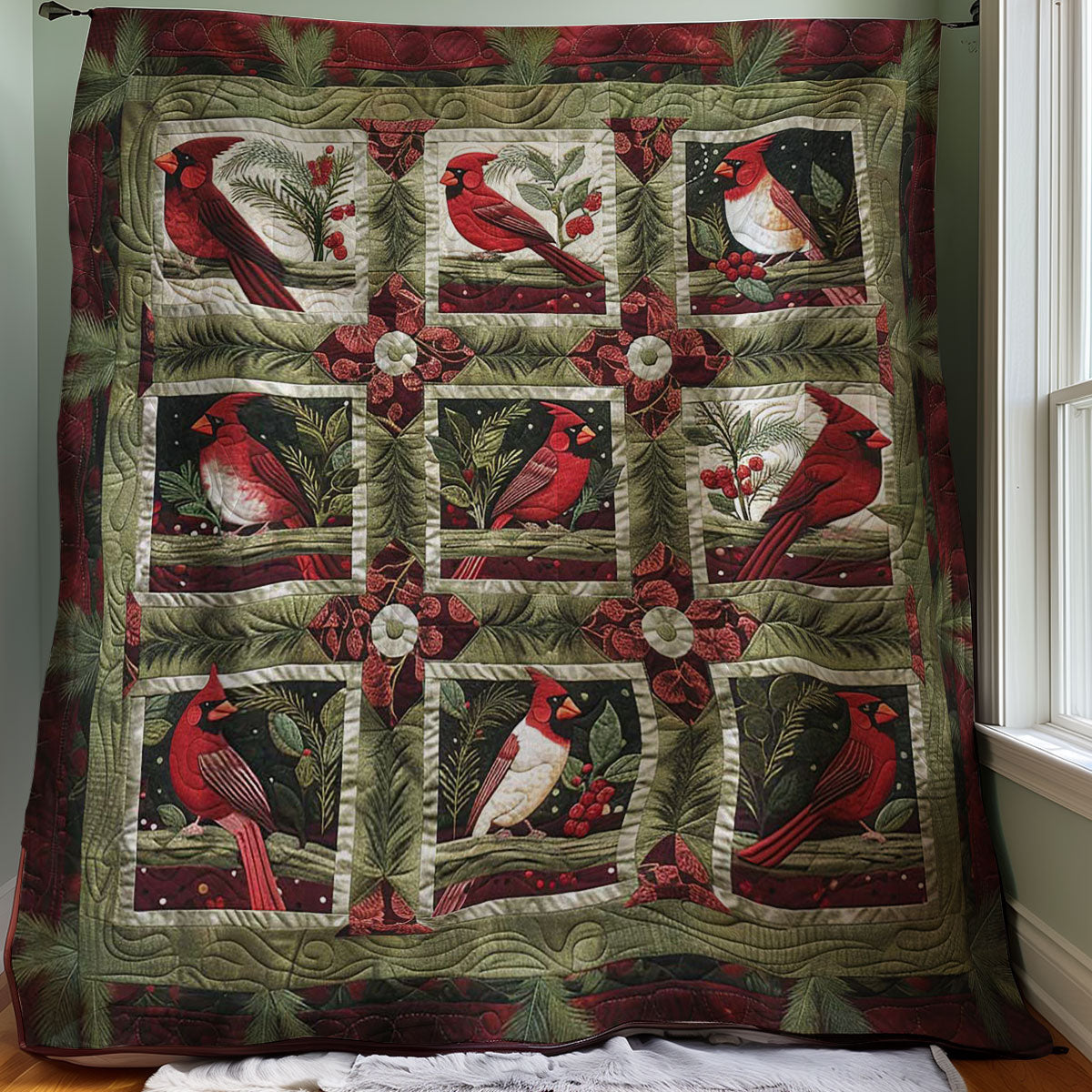 Red Cardinal WJ3107031CL Quilt