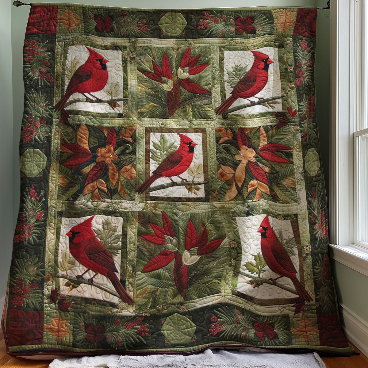 Red Cardinal WJ3107032CL Quilt