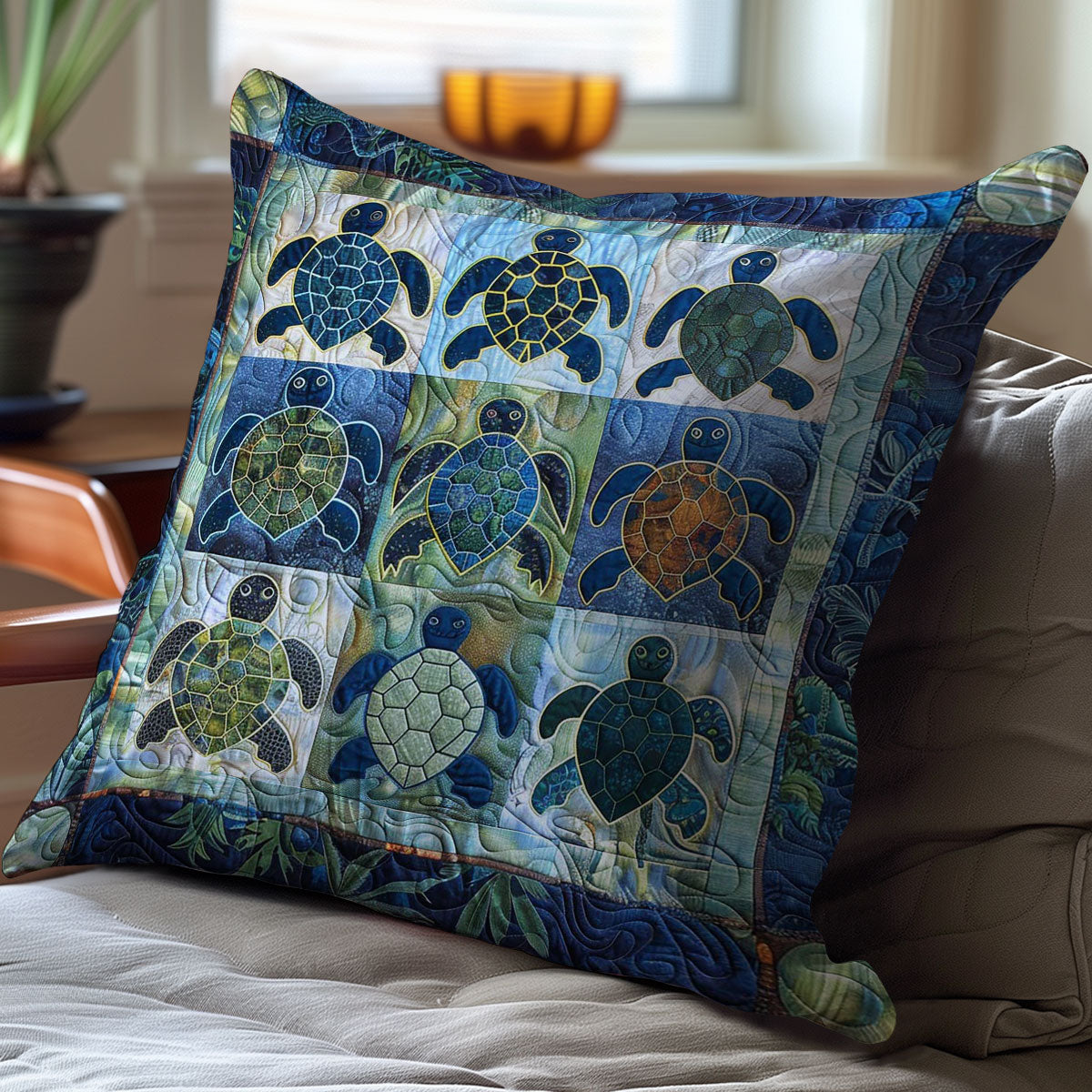 Sea Turtle WJ1608039CL Quilt Pillow Case