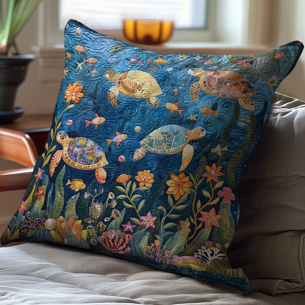 Sea Turtle WJ0509040CL Quilt Pillow Case