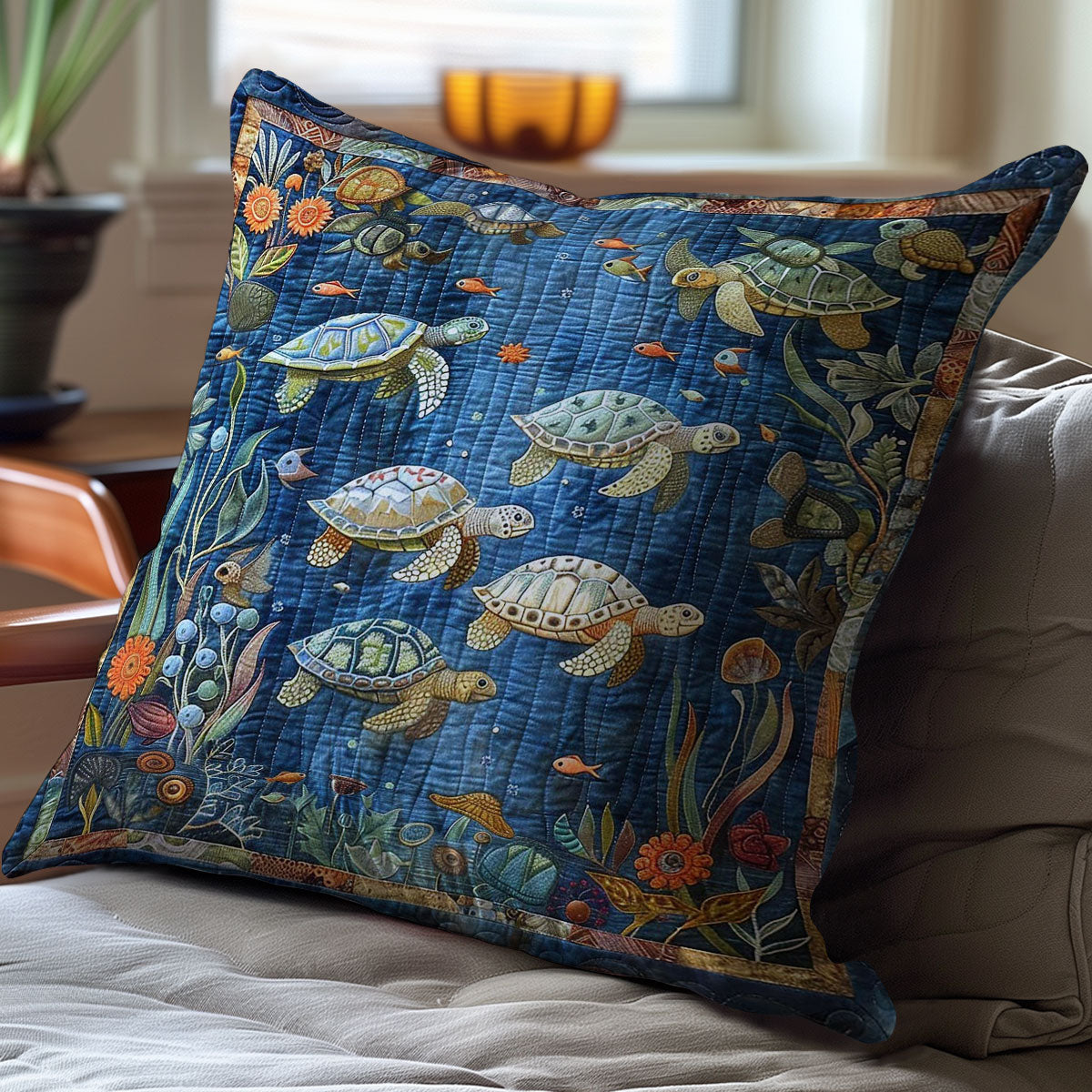 Sea Turtle WJ2708046CL Quilt Pillow Case