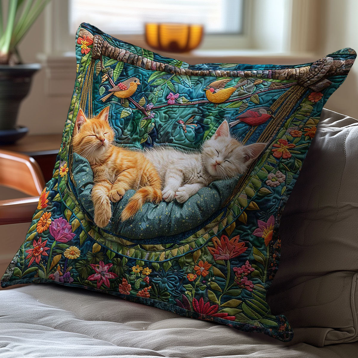 Sleeping Cat In The Garden WJ0509041CL Quilt Pillow Case