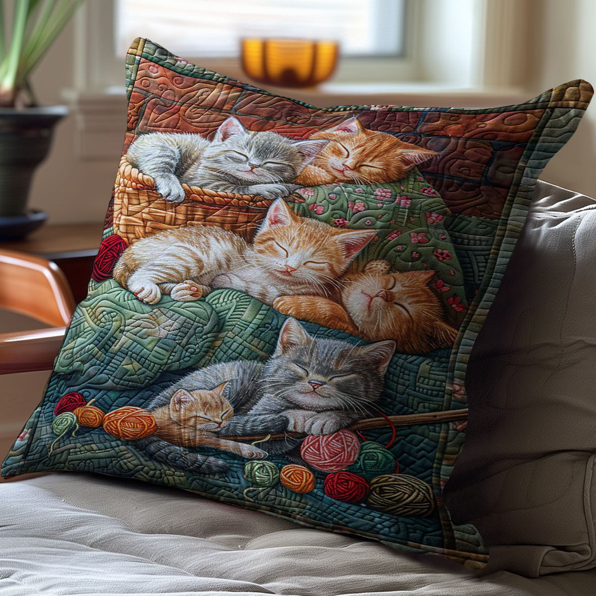 Sleeping Cats WJ2908039CL Quilt Pillow Case