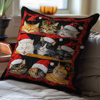 Sleeping Christmas Cat WJ1608041CL Quilt Pillow Case