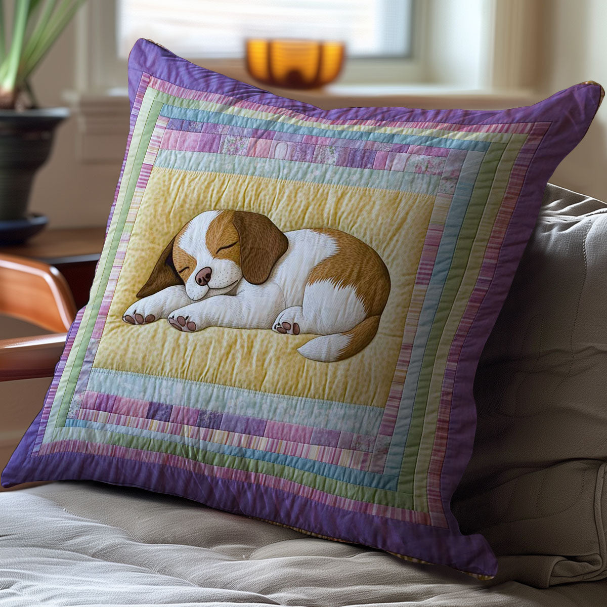 Sleeping Puppy WJ0308048CL Quilt Pillow Case