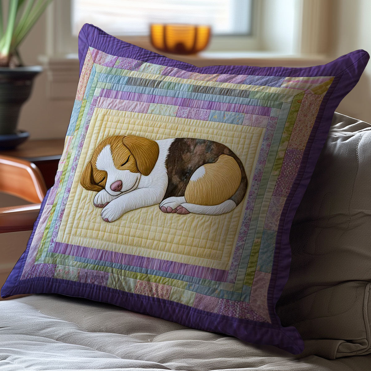 Sleeping Puppy WJ0608048CL Quilt Pillow Case