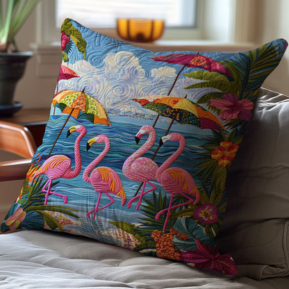 Summer Beach Flamingo WJ1008047CL Quilt Pillow Case