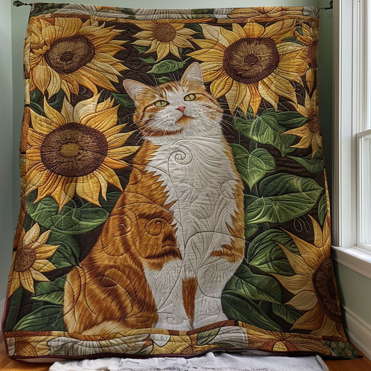 Sunflower Cat WJ3107034CL Quilt