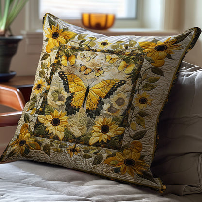 Sunflowers And Butterflies WJ2507042CL Quilt Pillow Case