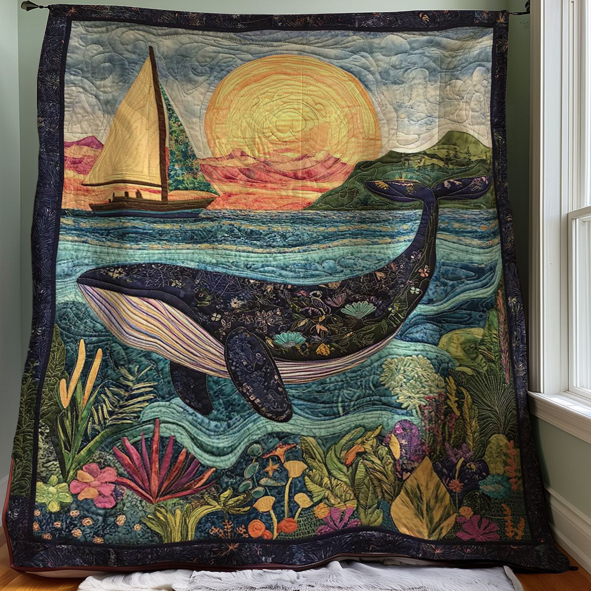 Sunset Whale WJ0608036CL Quilt