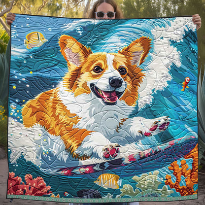 Surfing Corgi WJ1709026CL Quilt