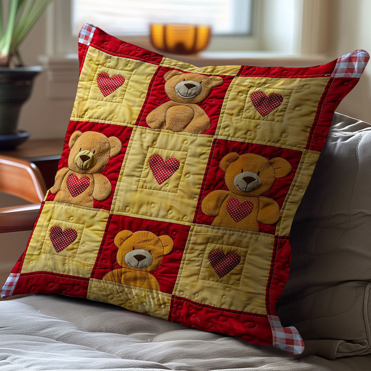 Teddy Bear WJ2108032CL Quilt Pillow Case