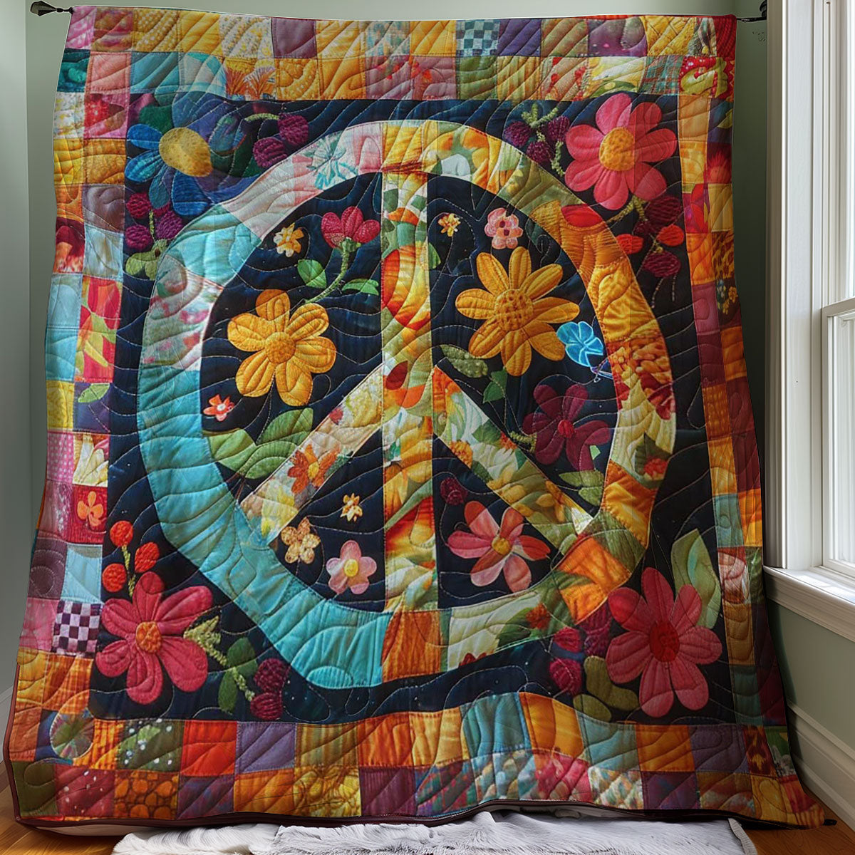 Trippy Hippie Sign WJ0108028CL Quilt