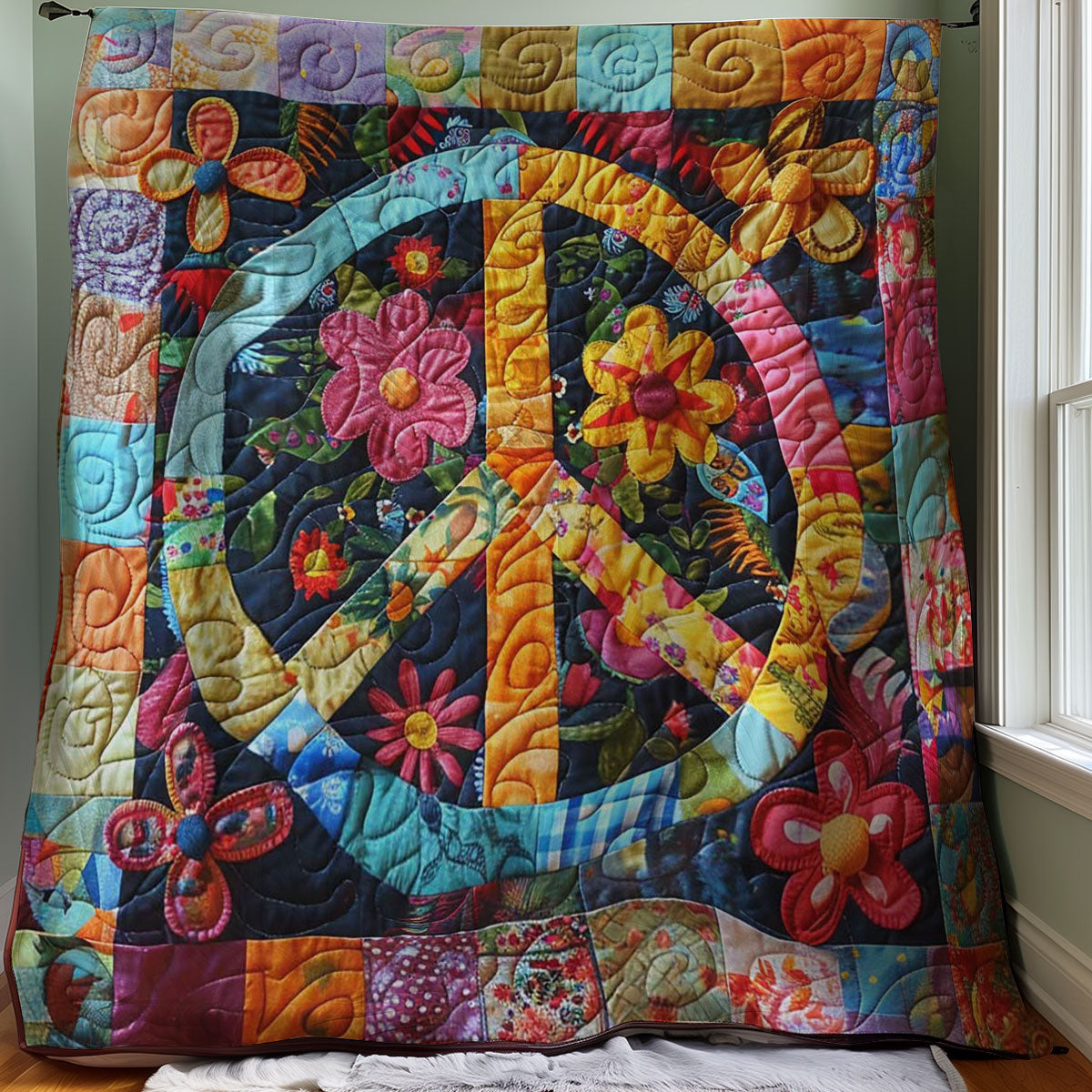 Trippy Hippie Sign WJ0108030CL Quilt