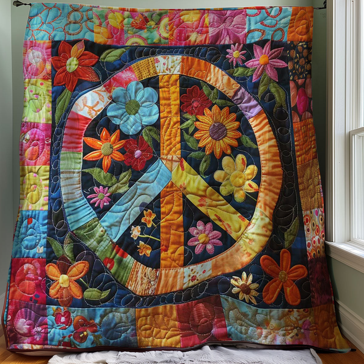 Trippy Hippie Sign WJ0108034CL Quilt