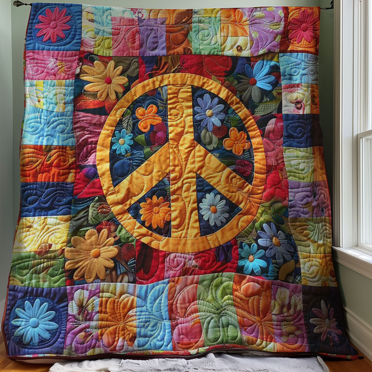 Trippy Hippie Sign WJ0208036CL Quilt