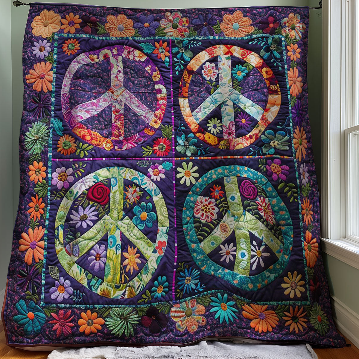 Trippy Hippie Sign WJ1308044CL Quilt