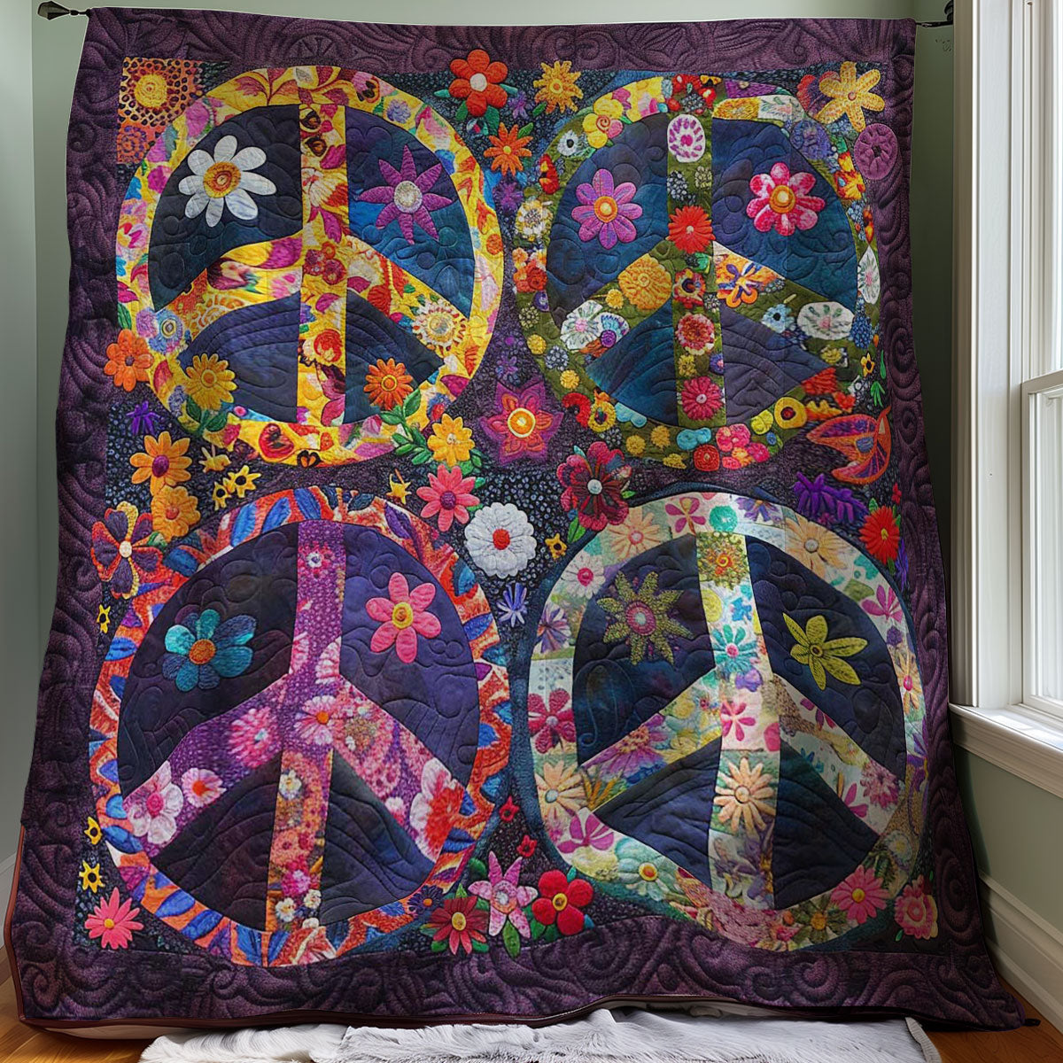 Trippy Hippie Sign WJ1608026CL Quilt