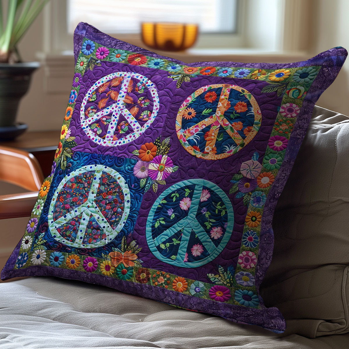 Trippy Hippie Sign WJ1908036CL Quilt Pillow Case