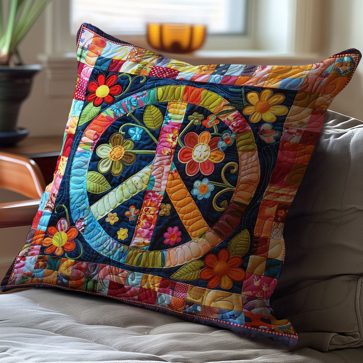 Trippy Hippie Sign WJ2707031CL Quilt Pillow Case